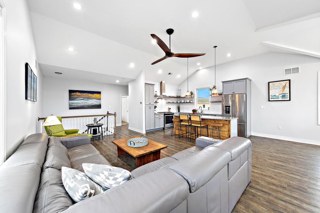Open-plan living room and kitchen